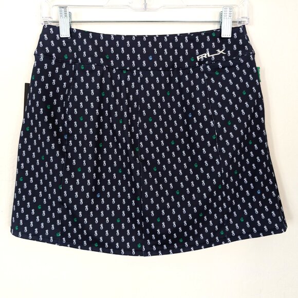 RLX RALPH LAUREN Skort Girls L (12-14) Navy Elite Wicking Pineapple Pull On - Picture 4 of 14